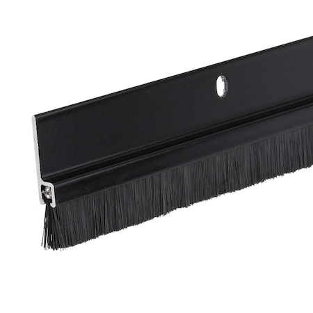 Randall 3' Black Aluminum Brush Door Sweep For Gap Up To 1" 3 FT BS-100-BLK
